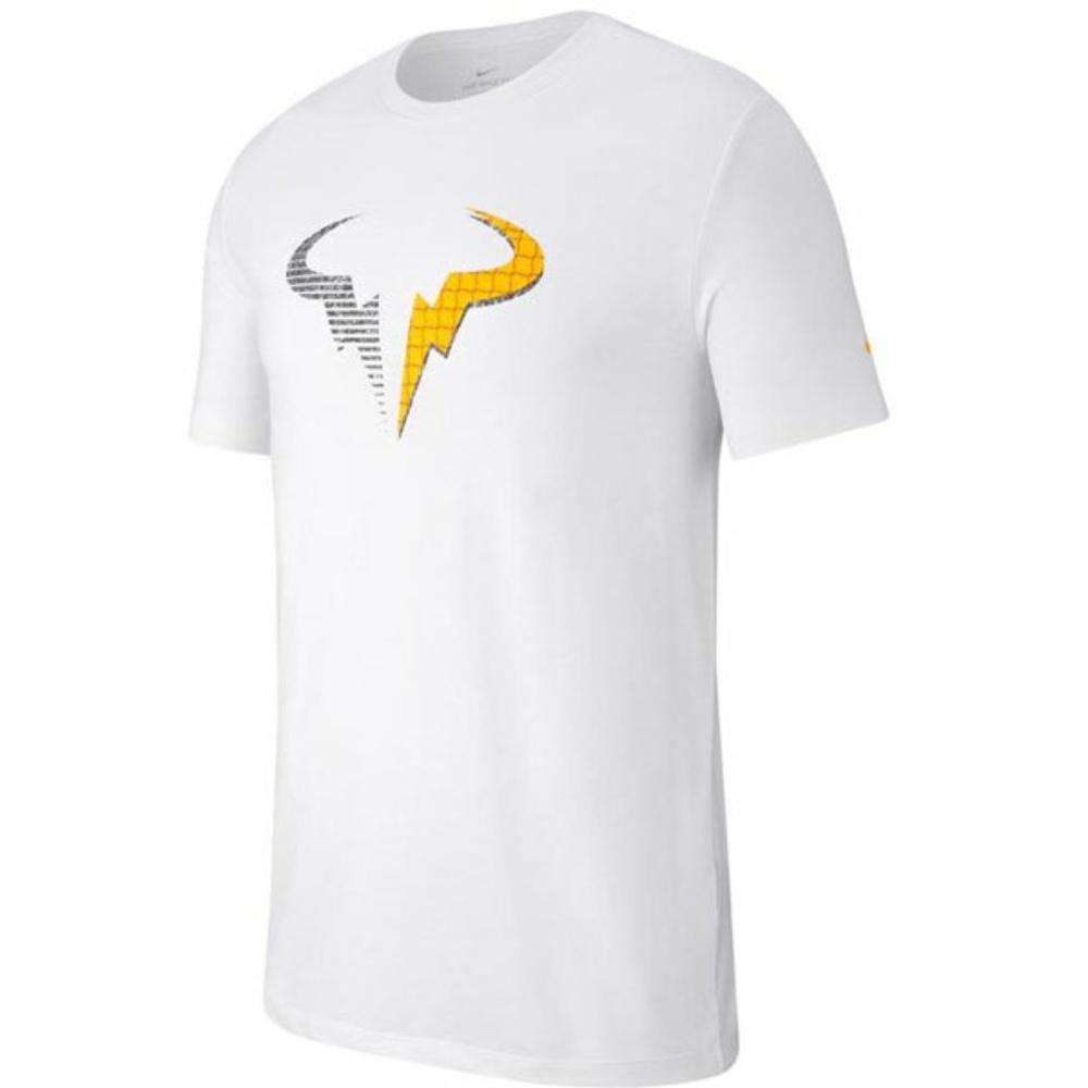 Nike Court Dri-Fit Rafael Rafa Nadal Tennis Shirt AO1136-100 (White/Yellow)